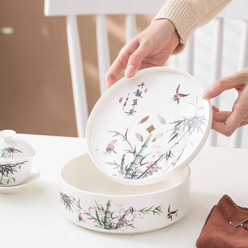 热卖户外车载旅游旅行便携式迷你陶瓷G茶杯功夫盖碗茶具套装定制