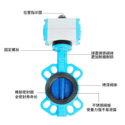 气动蝶阀对夹 D671X-16Q DN50 65 80 1I00 125 150 AT/GT型蝶阀