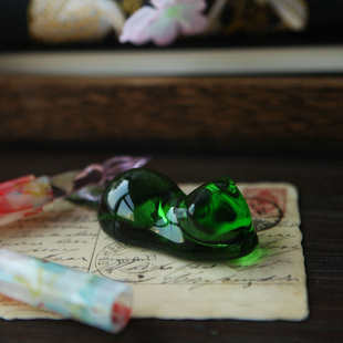 【七十二号笔家】 创意玻璃笔架玻璃笔搁水晶镇纸R压纸架 小猫笔