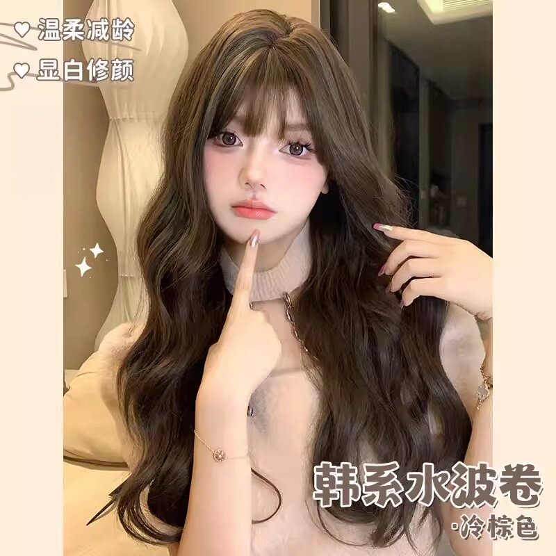 哼唧假发女长发仿真发自然全头套式韩式M波浪长卷发蛋卷假发套