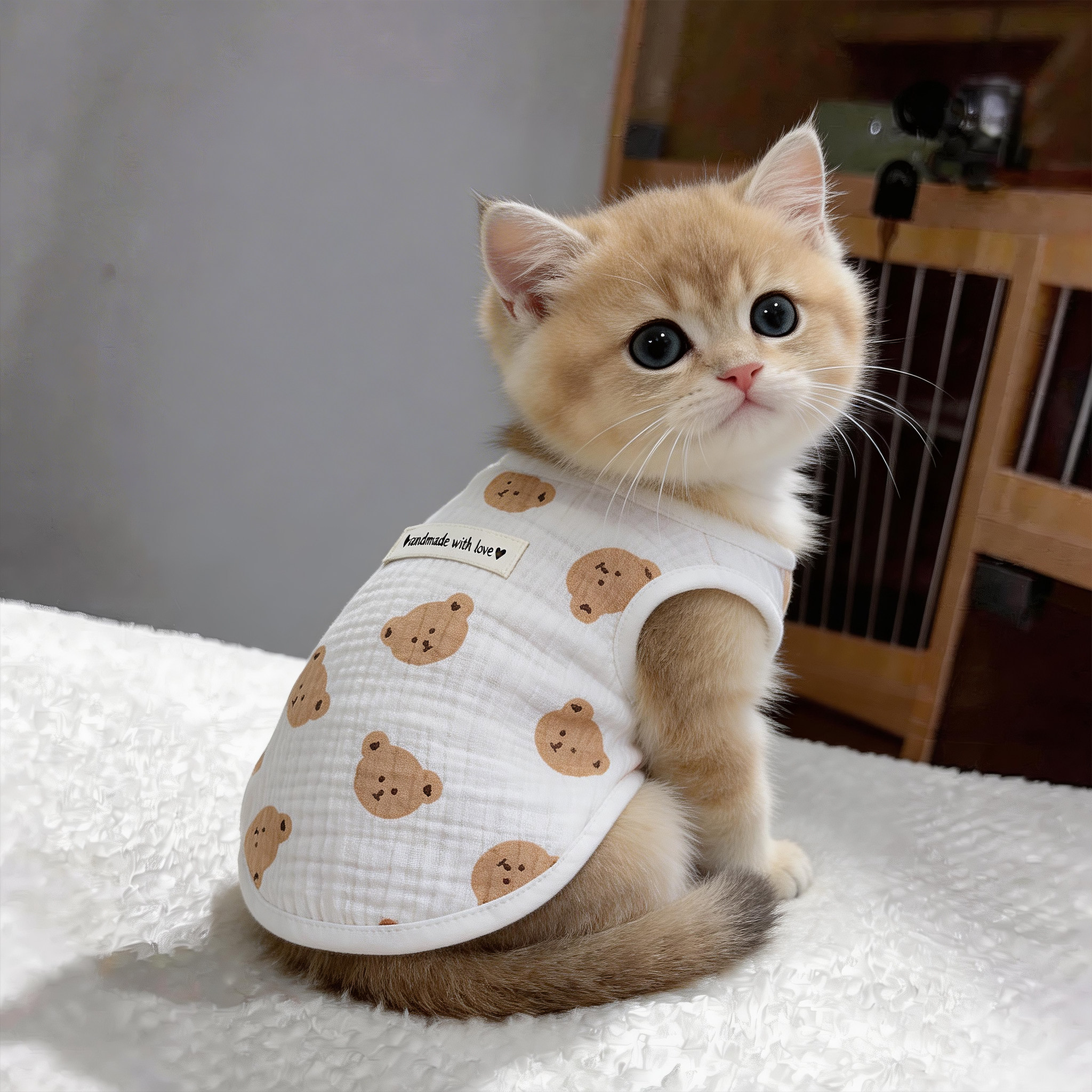 猫咪衣服夏季薄款纯棉透气背心图片