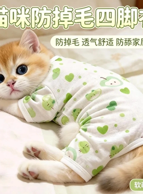 猫咪衣服夏季薄款防掉毛睡衣