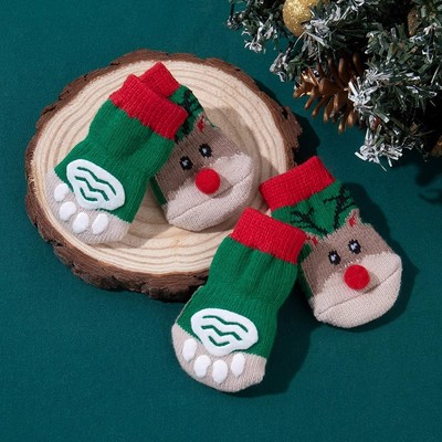 小狗狗袜子圣诞新年喜庆防滑防脏
