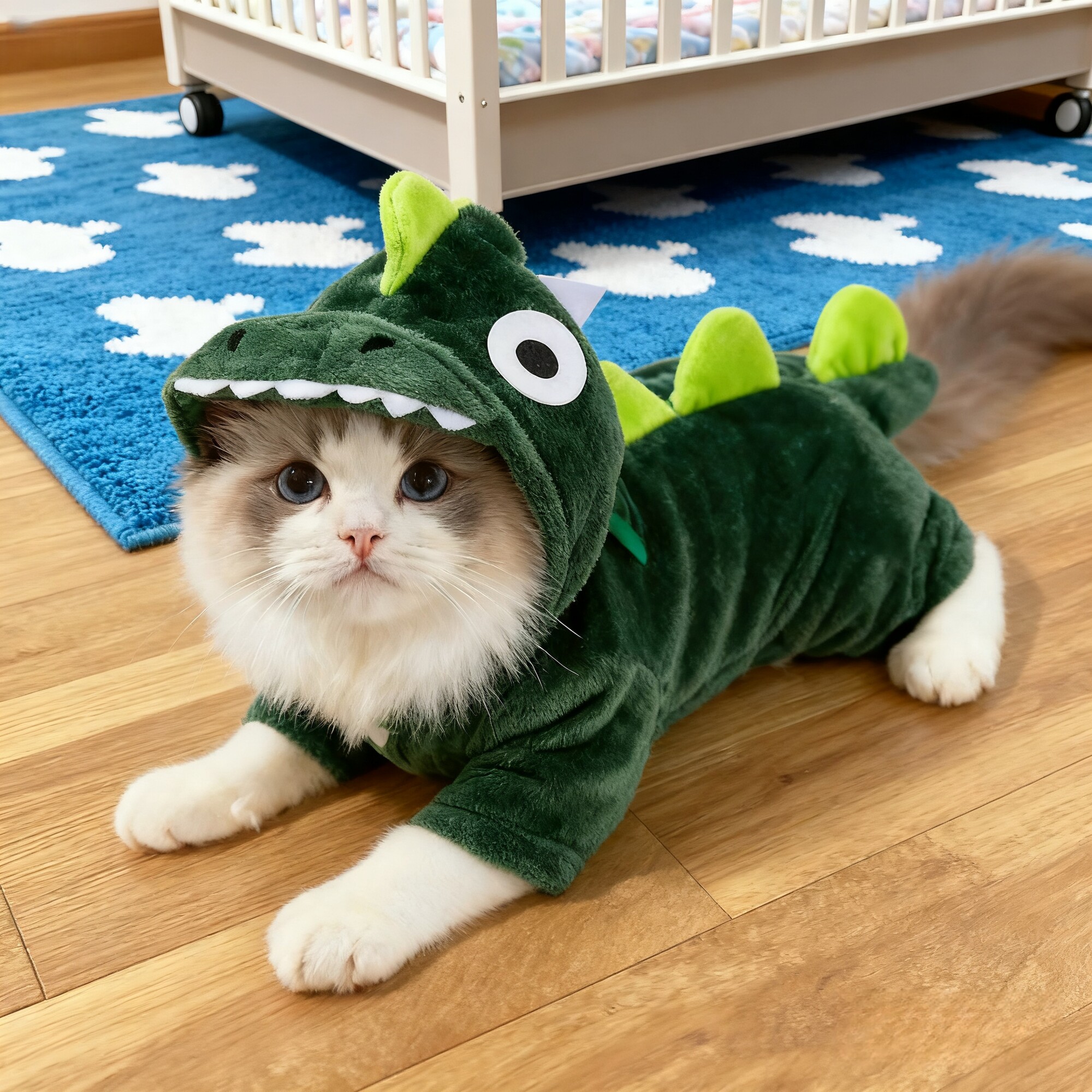 猫咪衣服秋冬款保暖法兰绒恐龙