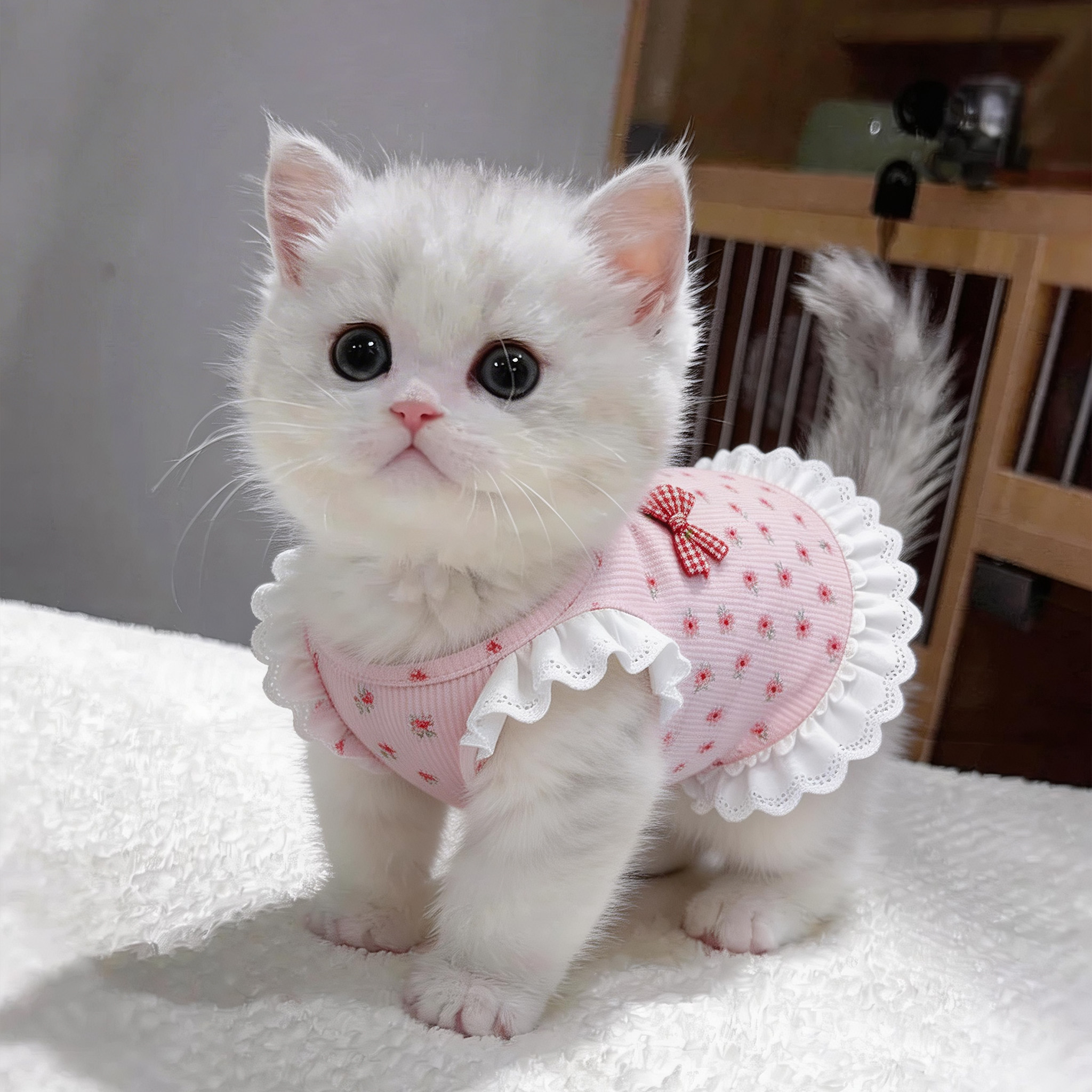 猫咪衣服春夏季薄款透气连衣裙图片