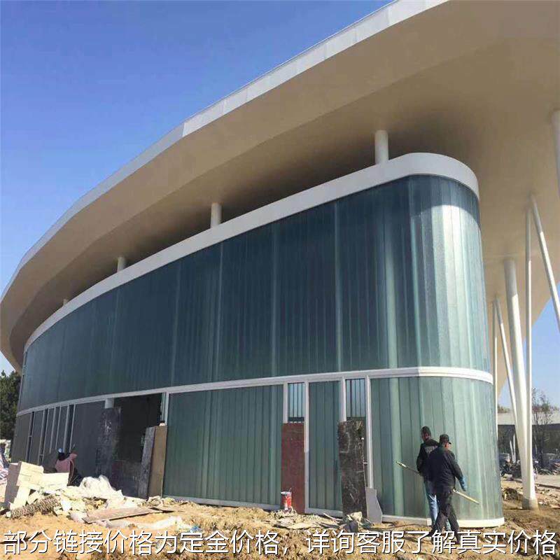 供应压花超白幕墙玻璃 u型幕墙玻璃大厦外墙u型钢化玻璃