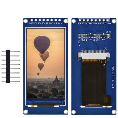 1.9寸 TFT 液晶显示屏 170320 全彩 驱动ST7789 接口SPI 8针