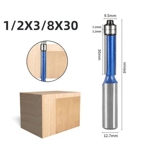 德国进口双轴承修边刀木工铣刀刀头滚珠双刃倒角刀雕刻机锣刀双刃