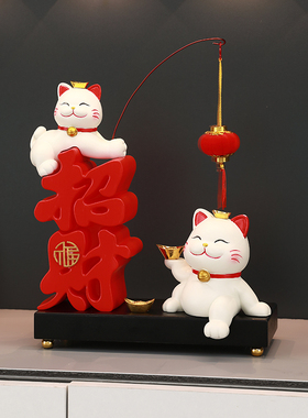 新品门口玄关钥匙收o纳摆件创意招财猫客厅电视柜家居入户装饰乔