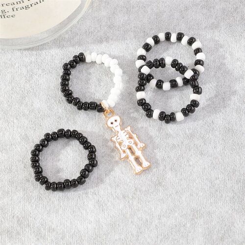 极速Halloweeen Ring Set Accessories Black Party Jewelry ring