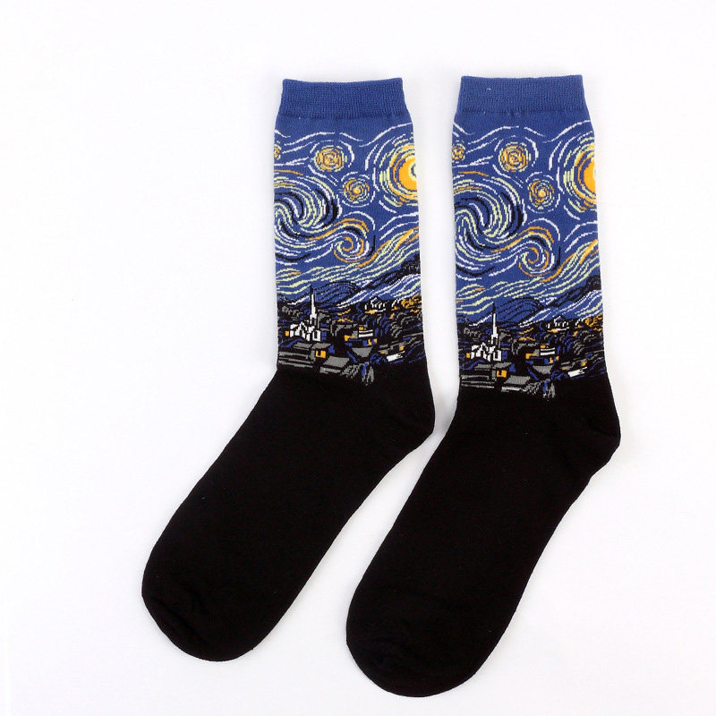 新品Starry Night Winter Retro Women PeIrsonality Art Van Gog