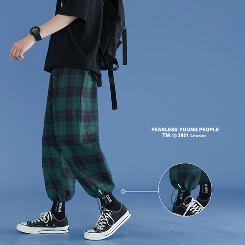 新品Trendy Plaidl Streetwear Pants Mens 2022 New Comfortabl