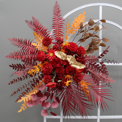 极速婚庆仿真花尤加利花点路引花点D挂花背景KT板挂花盆花迎宾区