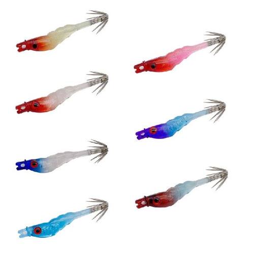 极速2Pcs Sqfuid Jigs Hook Fishing Lure Bait Shrimp Prawn Tac