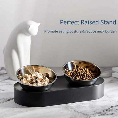 新品Adjustable Pet  Bowl Rack Non-SlHip  Tray Tilt Slow Fee