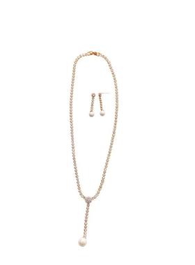 极速项链锆石耳环套装简约吊坠流苏珍珠饰K品礼服新娘婚纱韩版锁