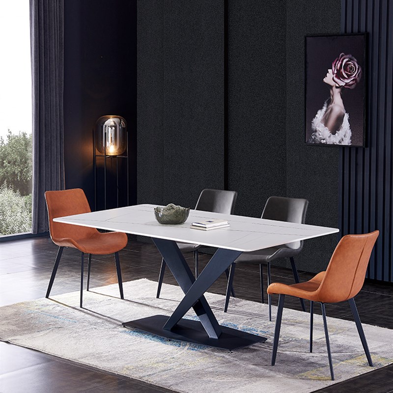极速现代简约轻奢意式岩板长方形餐桌北欧小户型T家用餐厅吃饭桌