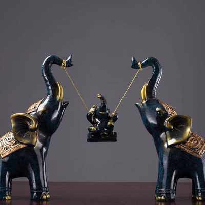 极速创意大象摆饰乔迁新居礼品客厅酒柜玄关电Q视柜家居房间玄关