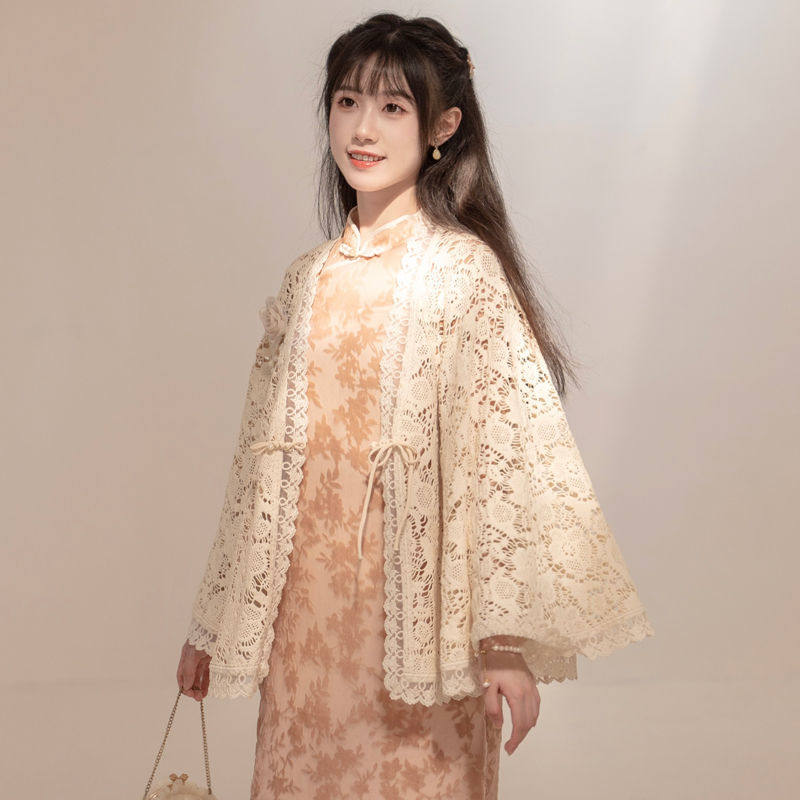 极速蕾丝批肩女夏天季款r穿的搭配旗袍专用披肩斗篷披风外搭小外