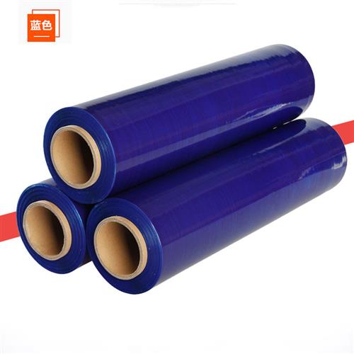 极速环保料彩色薄膜蓝色拉伸膜z黑色缠绕膜PE工业保鲜膜打包膜