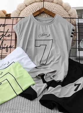 极速31291 男童背心套装v儿童简约中大童夏款速干套装洋气两件套