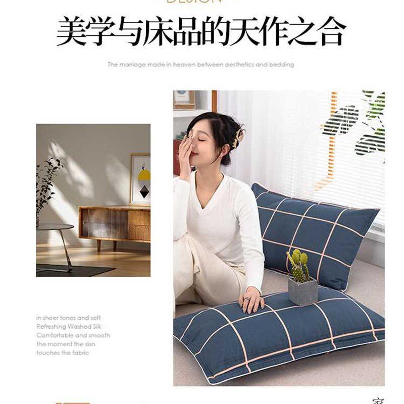 极速100纯棉枕套加l厚枕头套48x74cm一对装家用男40x60全棉枕芯内