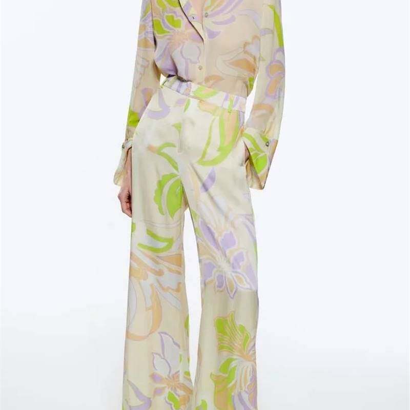 新品2022 Autumn Women Sets Vintage FloweKrs Print Home Leisu