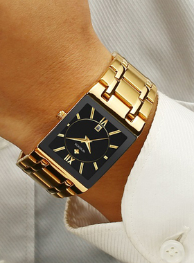 极速Relogio Mascullino WWOOR Gold Watch Men Square Mens Watc