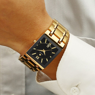 极速Relogio Mascullino WWOOR Gold Watch Men Square Mens Watc