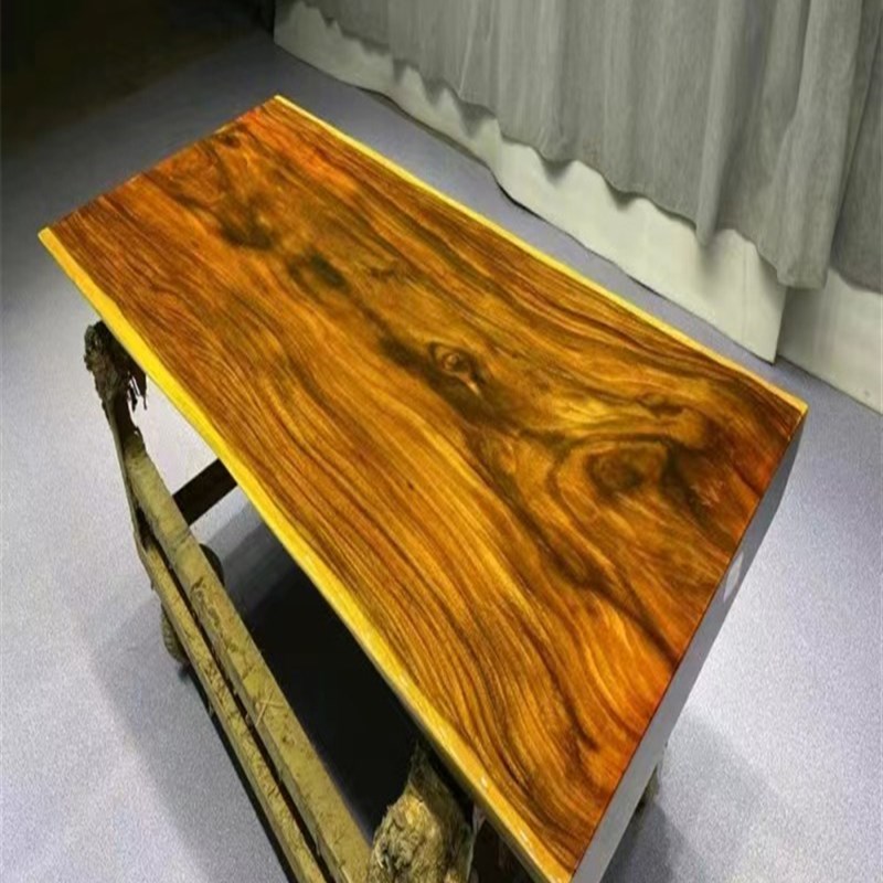 极速简约现代实木大板桌原木大板桌茶G桌书桌休闲桌会客桌餐桌会