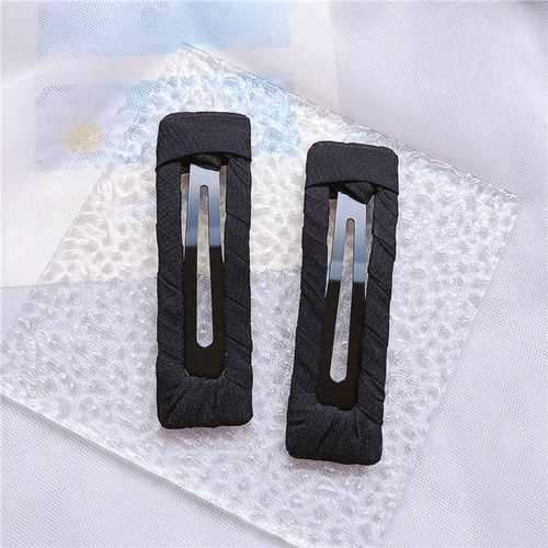 极速黑色发夹女边夹镂空缠布发夹BB夹韩版简约Q碎发夹一字夹浏海