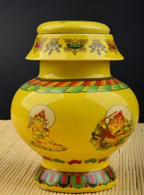 极速宝瓶装藏财神宝瓶摆件陶w瓷八吉祥财神龙王地藏装饰桌面财神