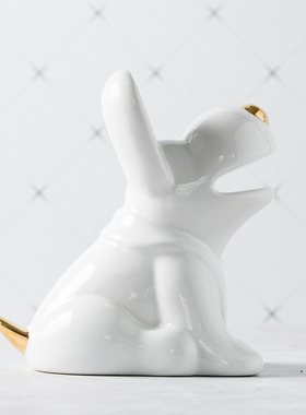 极速北欧简约小狗陶瓷摆饰家居C陈设品家居玄关客厅陶瓷摆设