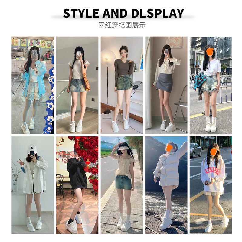 新品厚底小白鞋女春夏新款真皮8CM内增高小个子白色板鞋W3233小码