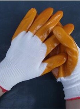 极速劳保手套 线手套 PrVC涂胶棉纱棉线手套耐磨透气 挂胶涂胶防