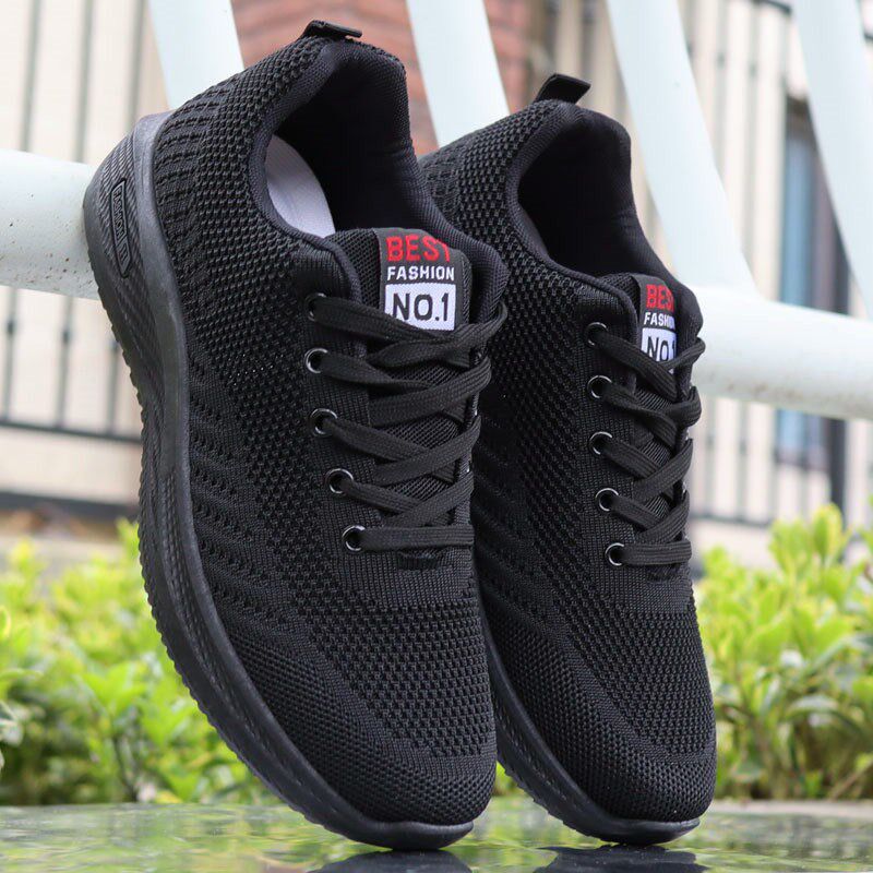 新品男鞋新款白i色夏季透气防臭软底网面鞋男士运动休闲鞋防滑防