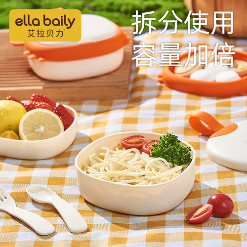 新品小螃蟹宝宝外出副食品碗可携式D餐具婴儿矽胶吃饭餐盒出门防