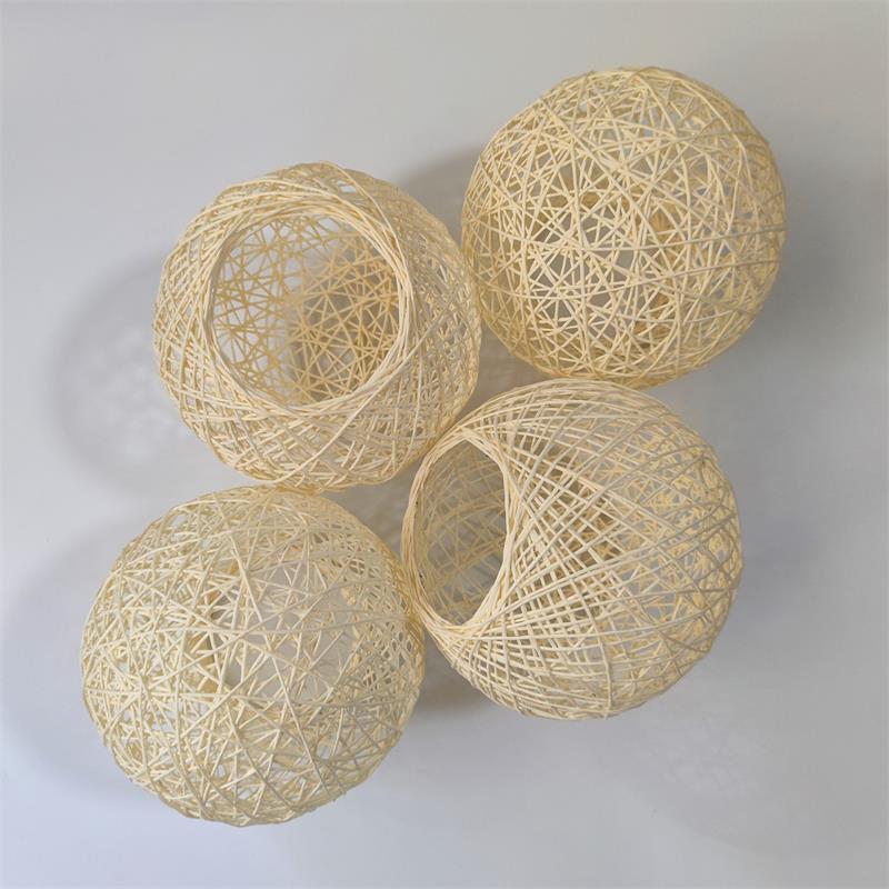 极速简约麻球灯罩藤编藤球布u艺外壳DIY配件灯泡创意台灯吊灯12cm