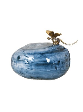 极速景德镇d陶瓷摆件创意仿真石头工艺礼品摆饰蝴蝶手工家居装饰