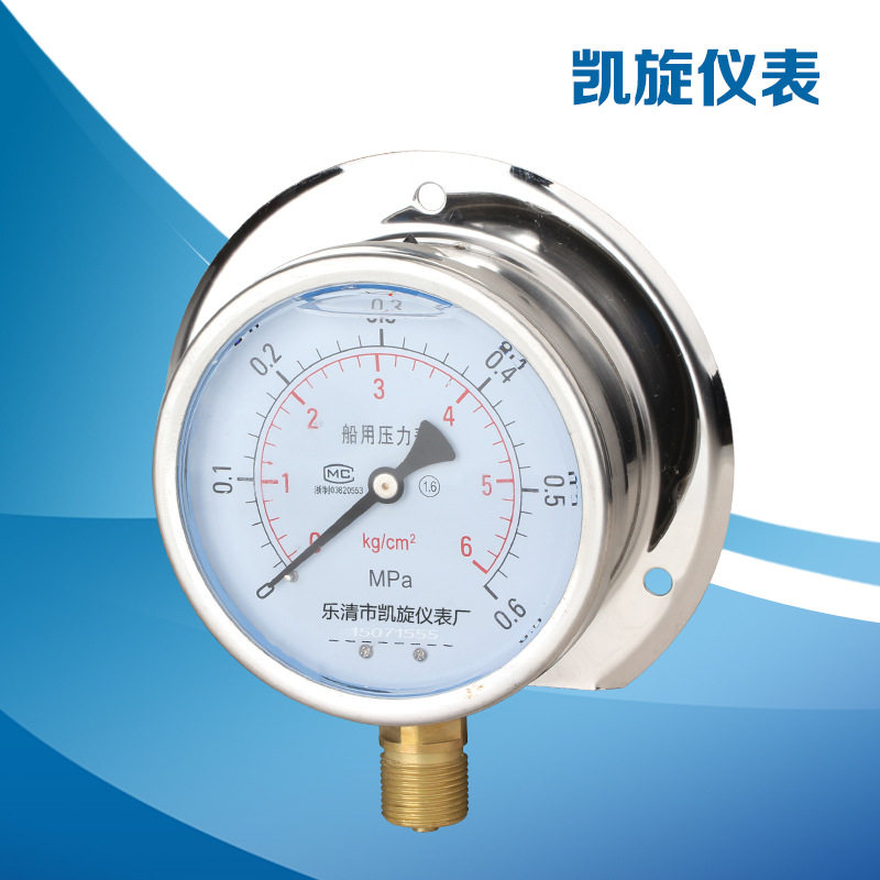 极速径向带后边不锈钢q水压表液压表螺纹耐震压力表YN100T