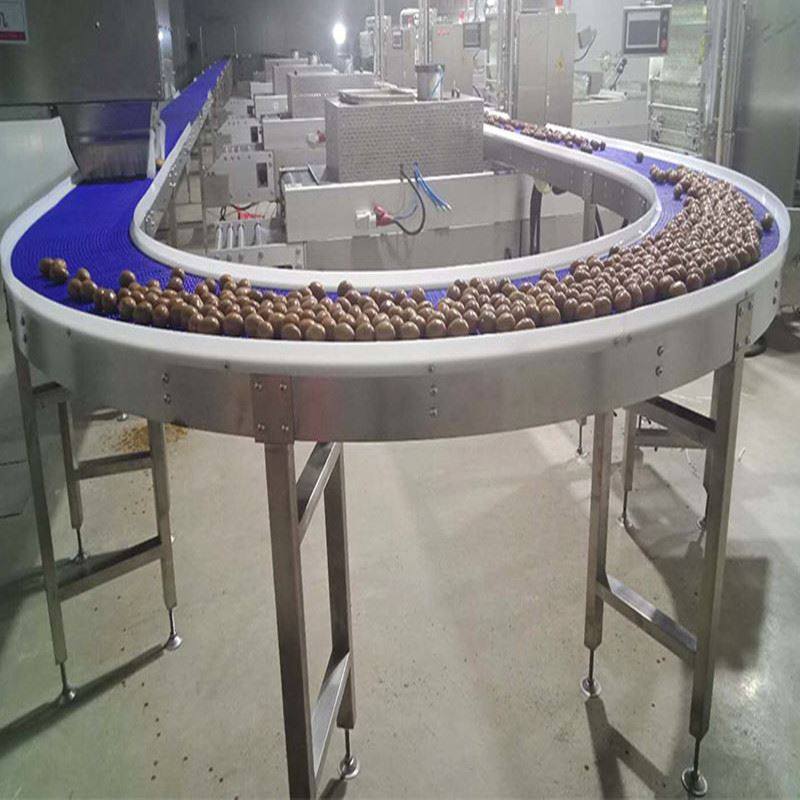 极速卤蛋卤肉输送机模块r网带转弯机柔性网带输送机龙虾尾清洗输