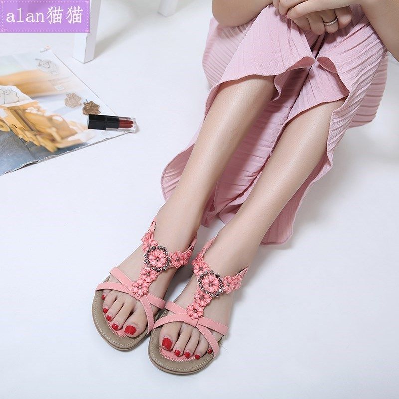 极速Ladies Flat Sandals Summer WComan Shoes Big Plus Size43