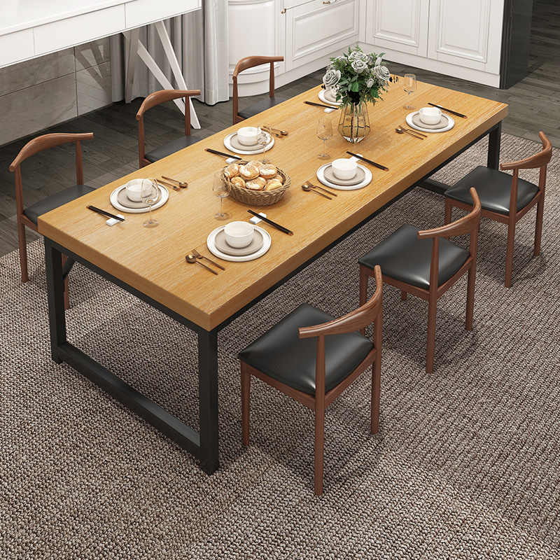 极速北欧餐桌家用小户型现代简约长E方形吃饭桌子椅子组合简易租