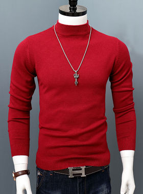 极速2023 New Men Autumn Winter Korean Pure HalfR Turtleneck