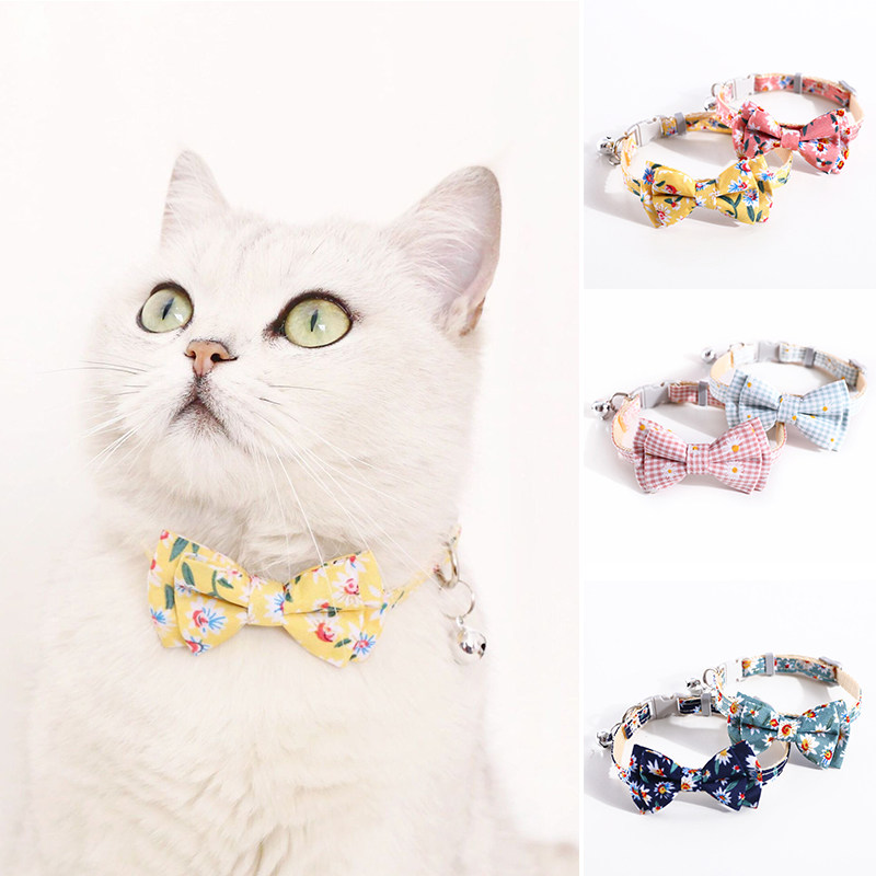 极速1PC Plaid Print Pert Puppy Dogs Bow Tie Collar Necktie B