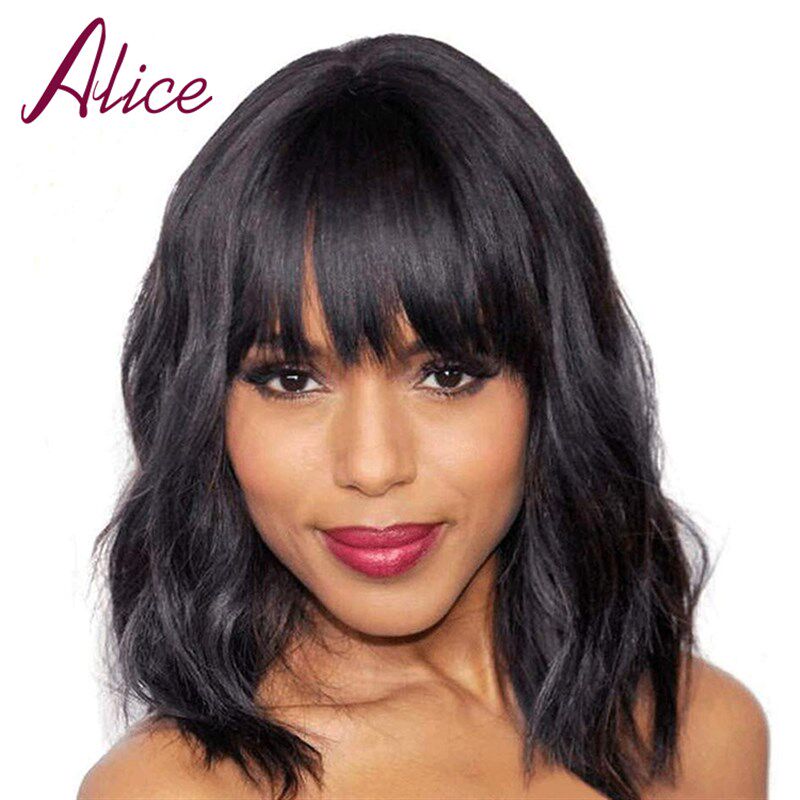 极速Alice Short Wave Bob Wixg With Bangs Synthetic Wigs for