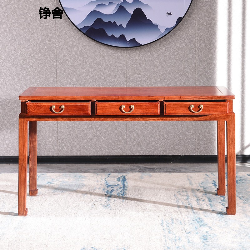 极速红木条d案刺猬紫檀玄关桌花梨木条案带抽实木供台香案书桌家