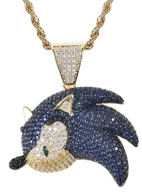 极速项链嘻哈吊坠锆石满欧美hiphop鲨鱼I潮钻男个性拳击卡通镶sha