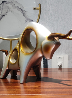 极速创意抽象牛摆件客厅电视柜酒柜玄关隔断N办公室桌面装饰品软