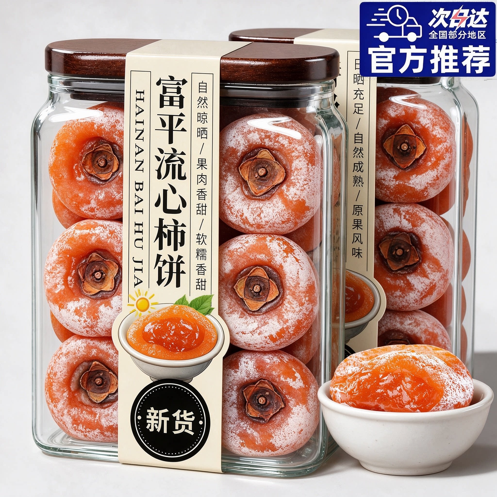正宗富平柿饼官方旗舰店2026年新货陕西流心柿子吊柿圆饼独立包装